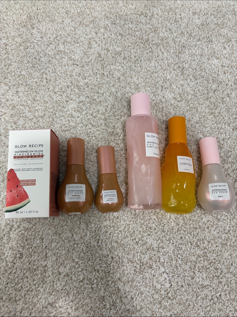 Glow Recipe Hue Drop, Dew drops, toners
